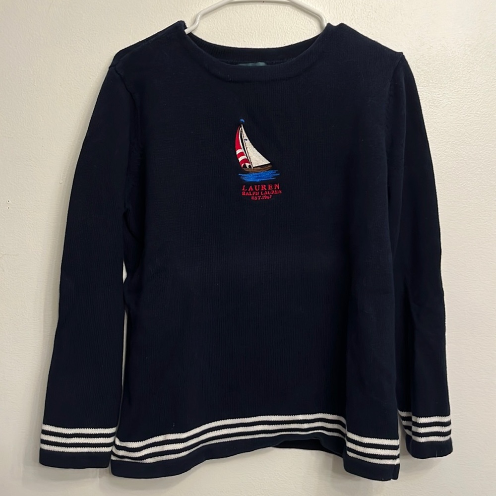 Lauren Ralph Lauren sailboat sweater for sale!